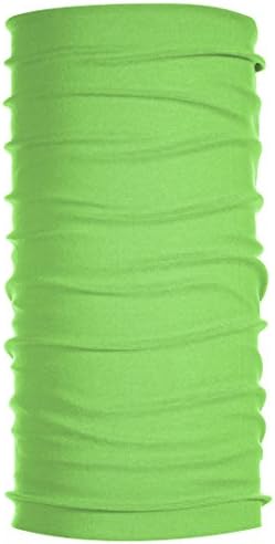 Kalily Versatile 16-in-1 Lightweight Sports &amp; Casual Solid Color Headwear Headband Bandana Neck Gaiter, Balaclava, Helmet Liner, Face Mask for Sports, Outdoor Camping, Fishing, Party etc (Lime Green)