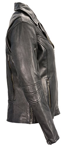 Milwaukee Leather Women's Vented Motorcycle Jacket (Black, Small)
