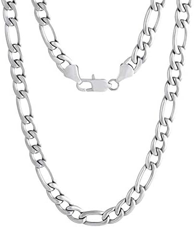 Amazon Krkc Co ネックレス メンズ フィガロチェーン 幅7mm ステンレス アレルギー対応 Hiphop ヒップホップ ラッパー B系 アクセサリー ギフト プレゼント お祝い 誕生日 ホワイトゴールド 51cm ネックレス 通販