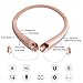 Bluetooth Headphones, Bluenin Wireless Headphones Bluetooth Neckband with Amazing Bass and HD Stereo for Running, Retractable Earbuds for iPhone Android Devices, Rose Gold