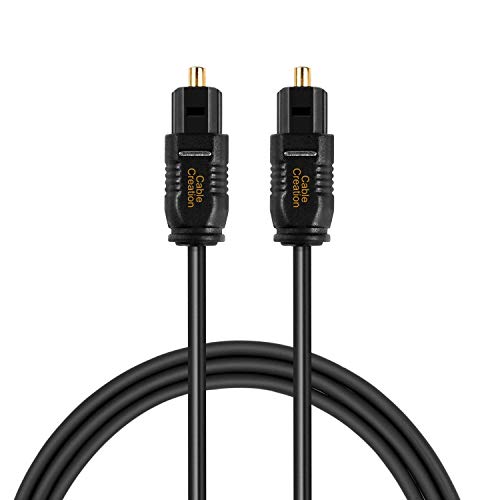 CableCreation Optical Digital Audio Cable,[5-PACK] 6FT Slim Fiber Optic Toslink Gold Plated Optical S/PDIF Cord for Home Theater, Sound Bar, TV, PS4, Xbox, VD/CD player,Game console& More,Black/OD:2.2