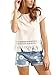 Romwe Women's Hollow Fringe Hem Solid Top Blouse White S