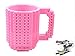 Brick Mugs -Fubarbar 12 oz Built-on Coffee Cups Funny Tea Mug Beverage Cup Built-on Building Bricks Pencial Cup for Kids Office Creative Time (Pink.) …
