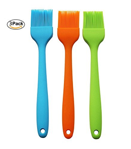Winlux Set Of 3 Silicone Basting & Pastry Brush Oil Brushes For Cake Bread Butter Baking Tools Safety Heat Resistant Barbecue Basting Brush Set