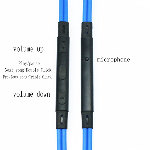 NEW NEOMUSICIA Replacement Cable Compatible with Sennheiser HD25 HD 25-1 HD25-1 II HD25-13 HD25-C Headphone, Remote Volume Control Mic Compatible with Apple iPhone iPod ipad iOS only Blue