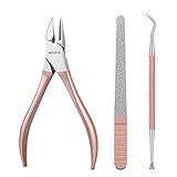 ANVAVA Nail Cuticle Nipper, Stainless Steel Nail Clippers Cutters with Nail File & Nail Cleaner