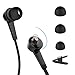 USTEK K61 Earphones with Mic in-Ear Headphones Running Earbuds with Microphone Noise Cancelling Compatible with Apple iPhone & Android Smartphones Black