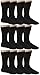 Debra Weitzner Diabetic Crew Socks Mens Womens Non-binding Socks Loose Fit 12 Pairs Black