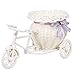 Tricycle Flower Basket SOLEDI Plastic White Bike Flower Vase Storage Container For Party Wedding Living Room Table Home Garden Decoration Random Color
