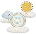 Blue Panda 3-Piece Baby Shower Party Table Decoration - Welcome Little One Honeycomb Centerpiece Party Supplies, Sunshine and Cloud Design