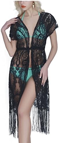 Assivia Summer Womens Beach Wear Cover up Swimwear Beachwear Bikini Lace Floral Cardigan Long Maxi Beach Dress