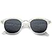 zeroUV Retro Transparent Daisy Floral Print Half-Frame Horn Rimmed Sunglasses 50mm