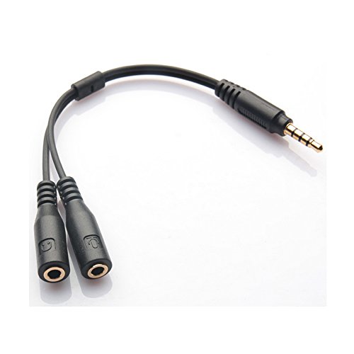 BEBONCOOL 3.5mm 4-Pin to 2x 3-Pin 3.5mm Headset Splitter Adapter M/F