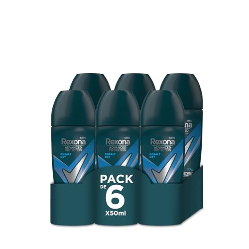 Advanced Protection Desodorante Roll-On para Hombre Cobalty Dry 72 h, 50 ml, Pack de 6