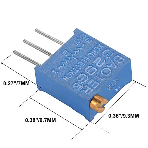 Wolfride 50PCS 10Value 500 ohm to 1M ohm 3296W Multiturn Trimmer Potentiometer Assorted Kit Variable Resistor