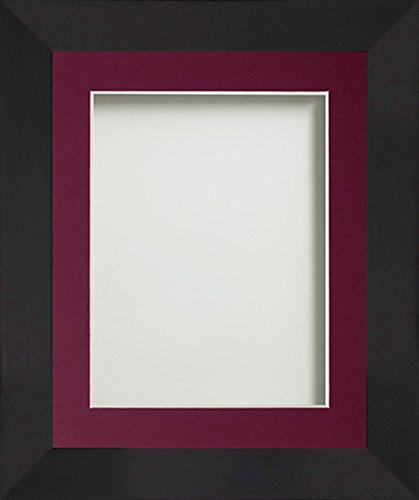 Frame Company Carlton Range 8X6-Inch Black Picture Photo Frame with Plum Mount For Image Size 5X3-Inch