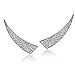 Sterling Silver Cubic Zirconia Horn Crawler Climber Hook Earrings