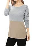 Allegra K Women Drop Sleeves Panel Design Color Block Tunic Top