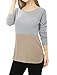 Allegra K Women Drop Sleeves Panel Design Color Block Tunic Top