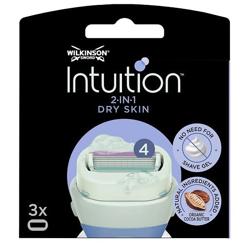 Wilkinson Sword Intuition Dry Skin Razor Blades for Women, 3 Count