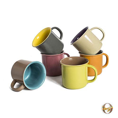 Yedi Houseware Set of 6 Jumbo 20 oz Porcelain Mugs, Coffee, Tea, Cocoa, Set of 6, Hot Assorted Colors - Thumbnail 3