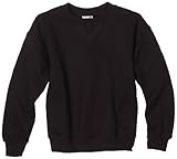 MJ Soffe Big Boys' Crew Sweatshirt, Black, Medium