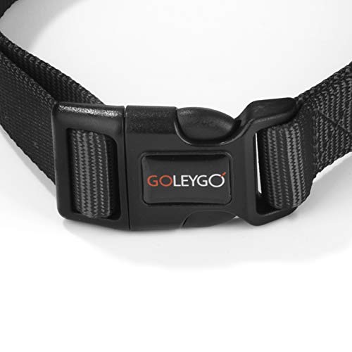 GOLEYGO-Hundeleine-Halsband-Schwarz-Gre-S-M-innovatives-Magnet-Klick-System-mit-Kugelstift-unter-Vollast-lsbar-fr-Hunde-bis-max-40-kg-Leinenlnge-120-200-cm