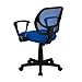 Flash Furniture Neri Low Back Blue Mesh Swivel Task Office Chair with Curved Square Back and Arms