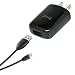 OEM Original Home Wall AC Travel Charger + USB 2.0 Data Sync Connect Transfer Charge Cable for T-Mobile HTC Nexus One 1 Google - T-Mobile HTC Sensation 4G - T-Mobile HTC Shubert Cell Phone - Non-Retail Packaging - Black