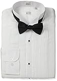 Adolfo Men's Tuxedo Shirt and Bow Tie, White, Medium