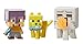 Attacking Ghast, Ocelot with Fish & Steve with Mismatch Armor Mini Figure (3 Pack)