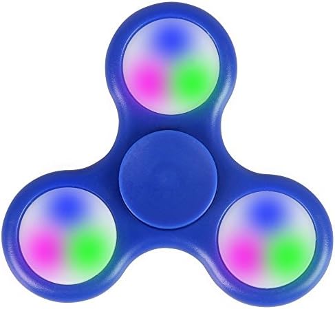 Tri Fidget Hand Spinner, Ultra Fast Bearings, Finger Toy, Great Gift (Blue Led Light)