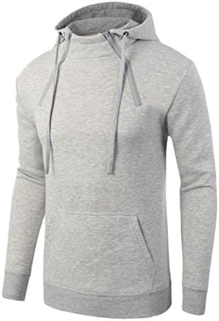 LinkShow Mens Pockets Stitching Hooded Basic Comf Biker Jacket Coat White S
