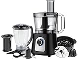 Ovente PF7007B Deluxe 12 Cup Multi-Function Food Processor with Blender