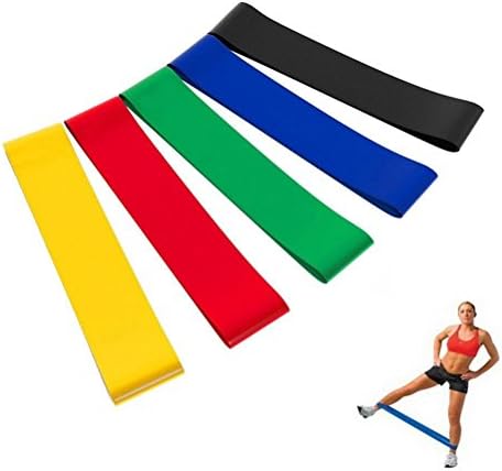Resistance Loop Bands, Elastic Exercise Fitness Bands Gym Band for Workout & Physical Therapy, Pilates, Yoga, Rehab, Improve Mobility and Strength (5 Packs)