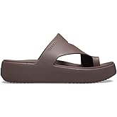 Crocs Women's Getaway Toe Loop Platform Sandals, LiteRide Comfort, Truffle, 5