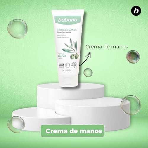 Babaria - Creme para Mãos Rachadas e Secas | Creme de Mãos Reparador com Azeite | Chilblains Creme | Creme de mãos de trabalho