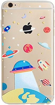 iPhone 6s Plus/6 Plus case, Geekmart Clear Soft TPU Cartoon Space & Astronauts Cover Case 5.5 inch (I)