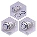 Ulincos® Latching Pushbutton Switch U16F2 1NO1NC SPDT ON/Off Silver Stainless Steel Shell with Blue LED Ring Suitable for 16mm 5/8