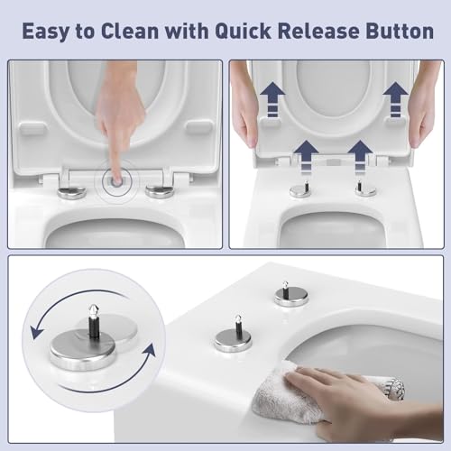 TERRIFI 2-in-1 Elongated Toilet Seat, Family Toilet Seat with Child Seat Built-in, Training Toilet Seat for Toddlers, Soft Close& Quick Release Function, for Adult and Child