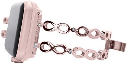 Infinity Bangle for Apple Watch Band 38/40mm 42/mm Stainless Steel Metal Replacement Wristband for Apple Watch Nike+, Series 3, Series 2, Series 1, Sport, Edition, 4 Colors Available (Rose Gold, 38mm)