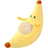 COLLBATH Funny Banana Head Cover Plush Party Costume Hat Soft Comfortable Novelty Headwear for Masquerade Festivals Role Plays Dance Performances