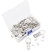 60 Pcs Heavy Duty Large Wide D Ring Shape Nail Non-Trace Frame Picture Hangers Double Hole with Screws, for Home Decoration, Picture Frame Hanging with Transparent Box