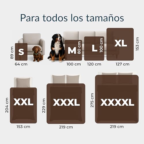 Twinzen Waterproof Dog Blanket 127x152cm Brown - Reversible and Washable Dog Blanket - for Sofa and Bed - Sherpa