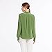 LilySilk Women's 100% Silk Blouse Long Sleeve Ladies Shirts 18 Momme Silk Kale Green Size M
