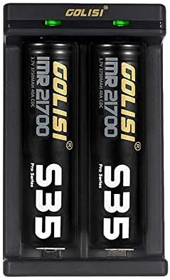 GOLISI Needle2 Battery Charger Smart Battery Charger Universal Intelligent High Capacity Lithium Battery Charger, Supporting 18650,21700,26650 Batteries - Black/Blue