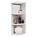 IRIS USA Small Spaces Wood, Bookshelf Storage Shelf, Bookcase, 3-Tier - Corner, White,596326