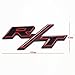 Btopars Black With Red R/T RT Side Fender Trunk Hatch Emblem Badge Sticker for Dodge Challenger Charger Ram Avenge