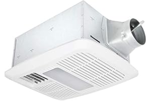 APPLE BARREL Delta Electronics (Americas) Ltd. RAD110LED Delta BreezRadiance Series 110 CFM Fan/Dimmable Light with PTC Heater, 12W, 0.7 Sones, LED Light & Heater