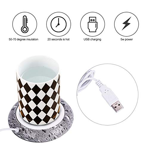 Wantis USB Mug Warmer,portable Desktop Cup Warmer,Electric Cup Beverage Warmer for Coffee,Tea Office or Home Use (Water bead pattern)